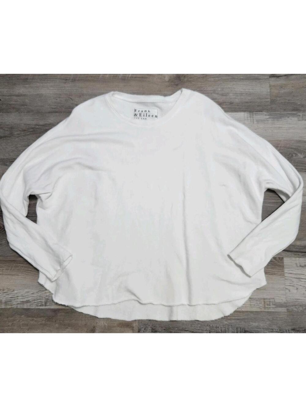 Frank And Eileen Tee Lab Sweatshirt Medium White Scoop Hem